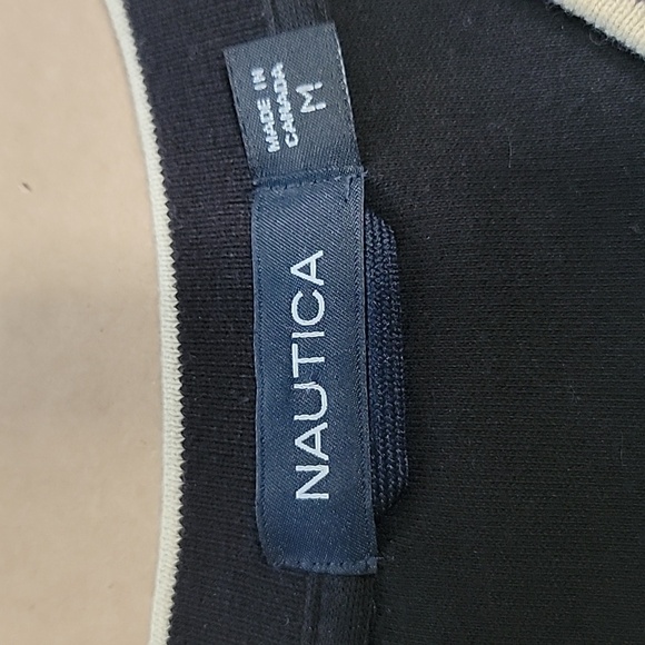 Nautica Size M Black with Tan Trim Knit Vest, Excellent Used Condition - Picture 9 of 11